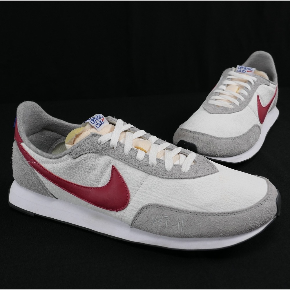 Nike Waffle Trainer 2 Athletic Club DJ6054-101 Mens 14 White Grey Red Shoes WT11